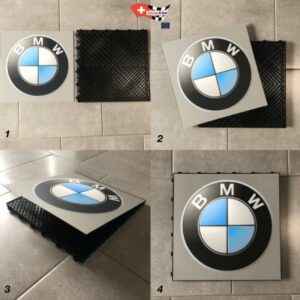Logo sur sol PVC de garage