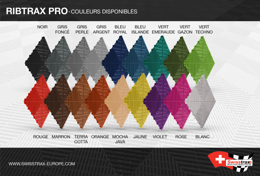 les différentes couleurs de dalles ribtrax disponibles