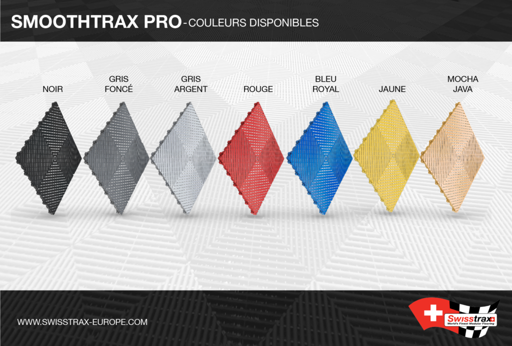 Smoothtrax Pro - couleurs de dalles disponibles