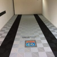 road 66 themed garage floor