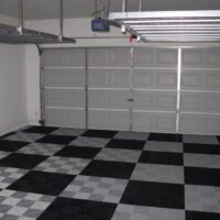 Checkered pattern garage floor