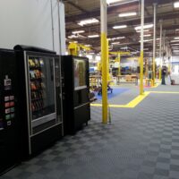 industrial flooring with plastic modular tiles