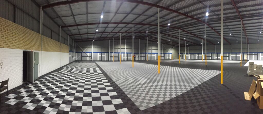 industrial flooring made with modular floor tiles