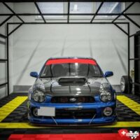 Auto sport photo booth with swisstrax flooring