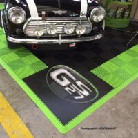 customer logo on a floor tile