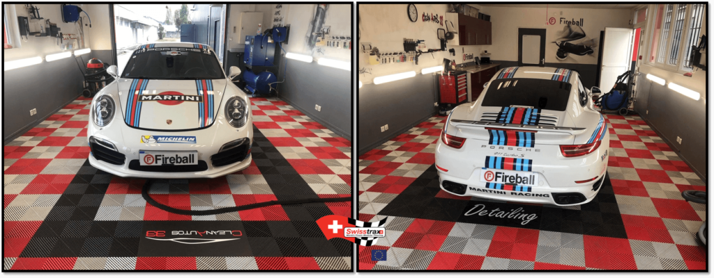 Dalles Ribtrax gris argent et rouge racing pour Porsche Martini racing
