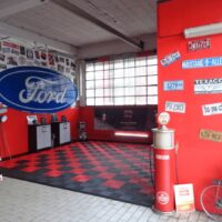 Ford design in a workshop with swisstrax flooring