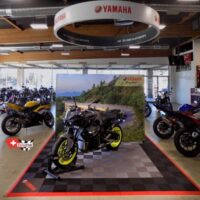 Motorcycle showroom floor