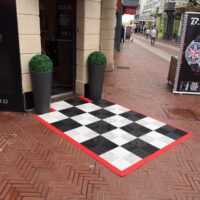 shop entrance enhencement with swisstrax flooring